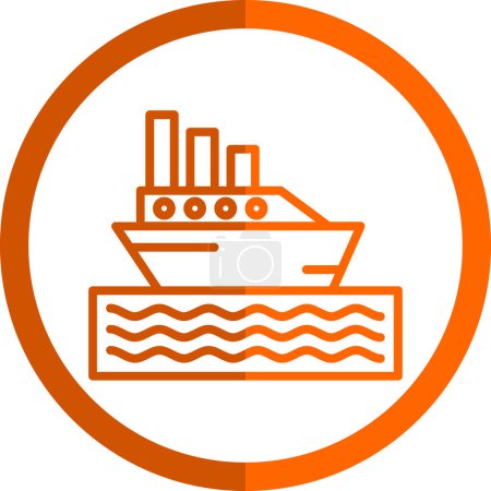 Téléchargez les illustrations : Icône de ferry, illustration vectorielle design simple isolé sur blanc - en licence libre de droit