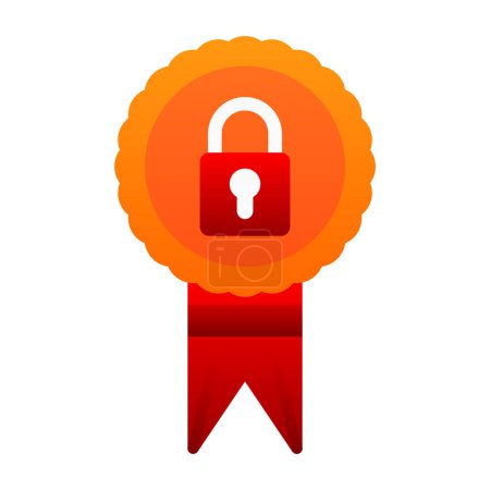 Illustration for Medal with padlock. web icon simple illustration - Royalty Free Image