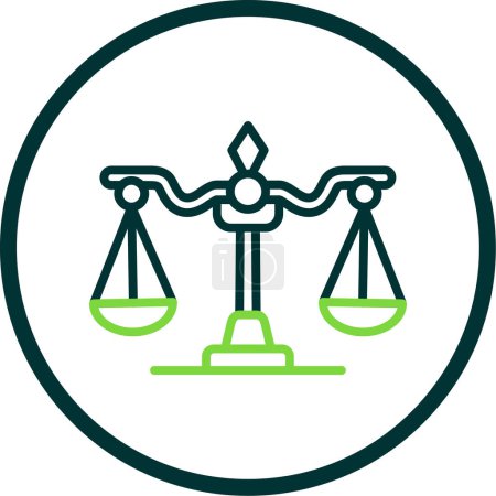 Téléchargez les illustrations : Justice scales icon web simple illustration - en licence libre de droit