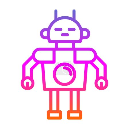Ilustración de Icono del robot, ilustración vectorial diseño simple - Imagen libre de derechos