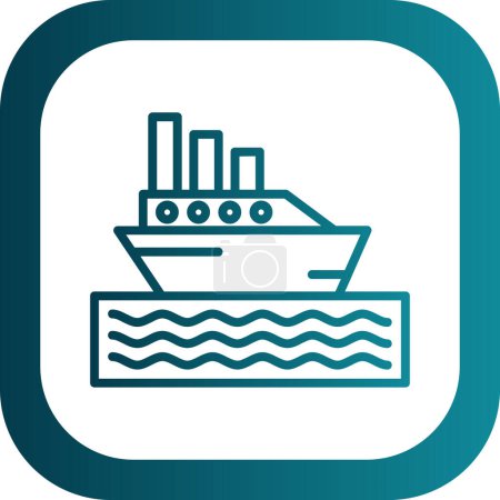 Ferryboat simple icon, vector illustration design
