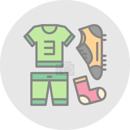 Téléchargez les illustrations : Football uniforme icône simple, dessin vectoriel illustration - en licence libre de droit