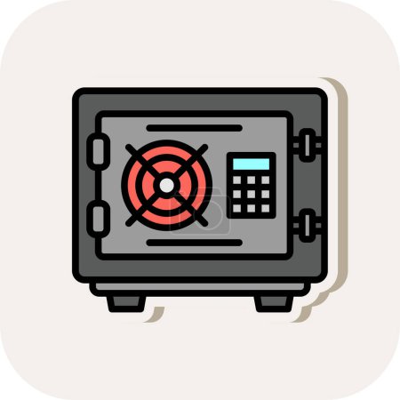 caja fuerte icono, ilustración vectorial diseño simple