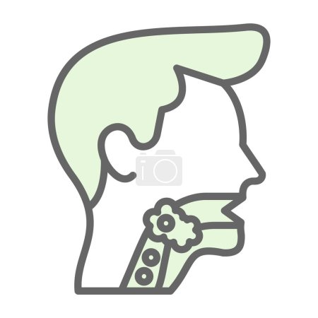 Ilustración de Male throat icon. flat illustration of Throat cancer vector logo icon for web - Imagen libre de derechos