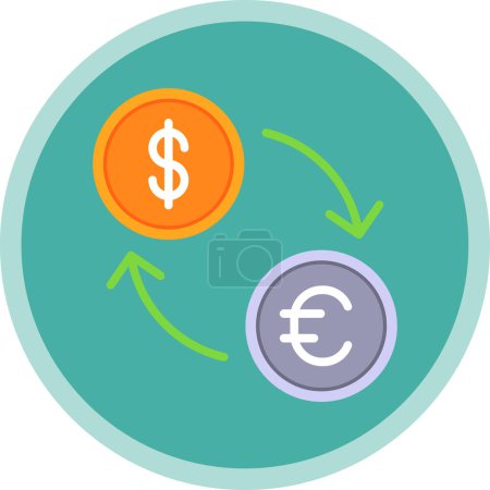 Ilustración de Cambio de divisas icono plano, vector ilustración diseño simple - Imagen libre de derechos