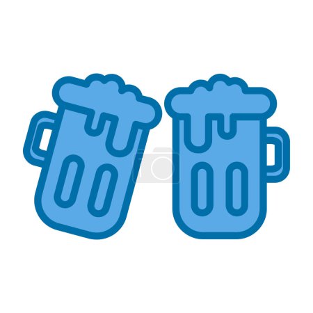 Illustration for Beer mug icon in flat style - Royalty Free Image