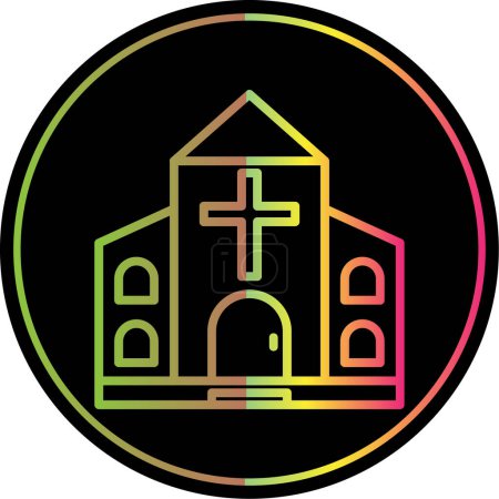 Ilustración de Icono de la iglesia, ilustración vectorial diseño simple - Imagen libre de derechos