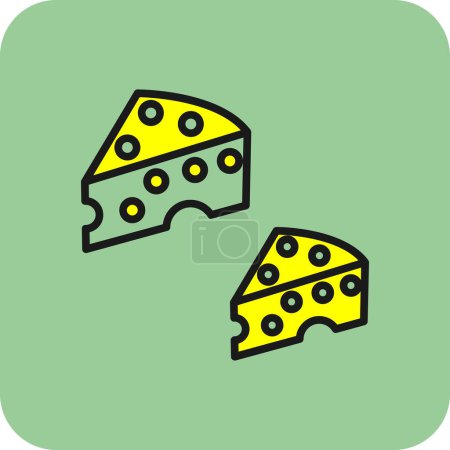Téléchargez les illustrations : Icône de fromage, illustration vectorielle design simple - en licence libre de droit