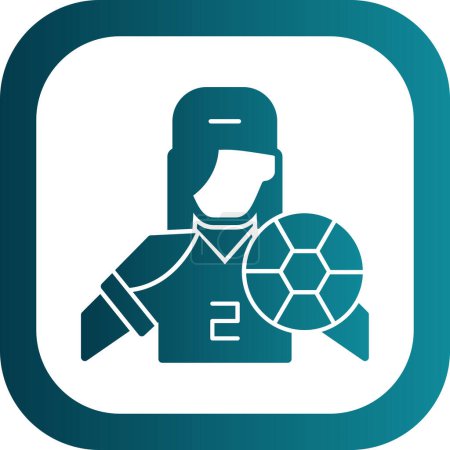 Téléchargez les illustrations : Icône de ligne de joueur de football, illustration vectorielle - en licence libre de droit