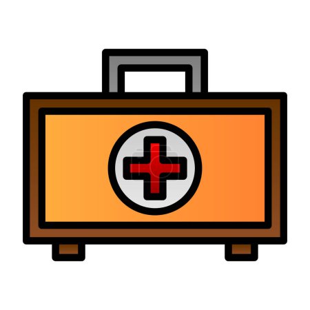 Ilustración de Ilustración plana simple icono kit de primeros auxilios vector - Imagen libre de derechos