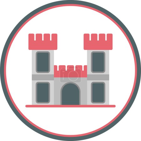 Ilustración de Icono del castillo, vector ilustración diseño simple - Imagen libre de derechos