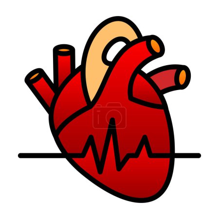 Illustration for Heart rate icon, vector illustration simple design - Royalty Free Image