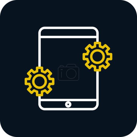 Ilustración de Icono de la aplicación móvil, ilustración vectorial diseño simple - Imagen libre de derechos