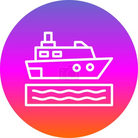 Téléchargez les illustrations : Illustration vectorielle de bateau de croisière colorée design simple - en licence libre de droit