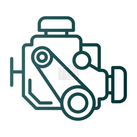 Téléchargez les illustrations : Icône du moteur de voiture, illustration vectorielle conception simple - en licence libre de droit