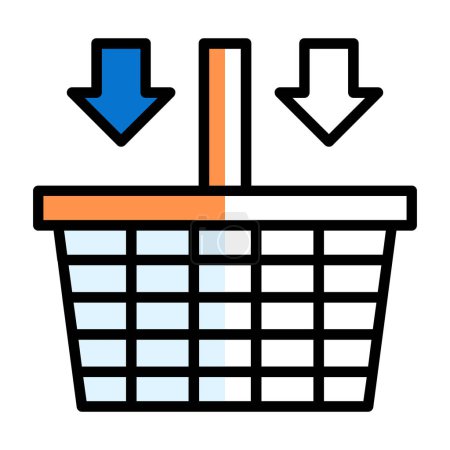 Ilustración de Icono de la cesta de la compra, vector de ilustración - Imagen libre de derechos