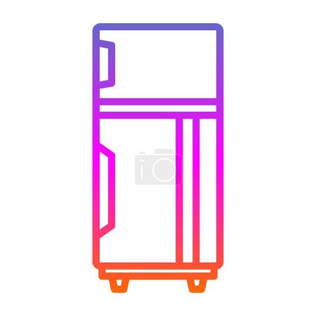 Téléchargez les illustrations : Icône du réfrigérateur, illustration vectorielle design simple - en licence libre de droit