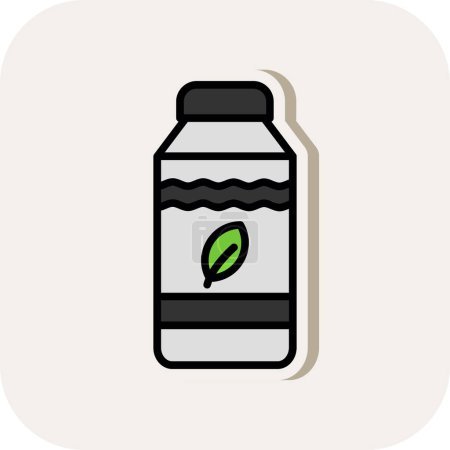 Téléchargez les illustrations : Icône de bouteille d'eau, illustration vectorielle design simple - en licence libre de droit