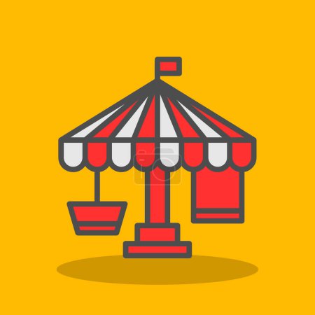 Illustration for Amusement park carousel, web simple illustration - Royalty Free Image