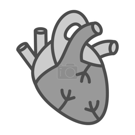 Téléchargez les illustrations : Icône coeur humain, illustration vectorielle design simple - en licence libre de droit