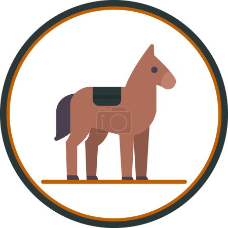 Ilustración de Icono plano de caballo, ilustración vectorial - Imagen libre de derechos