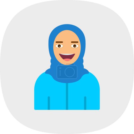 Illustration for Muslim woman with scarf icon, avatar, vector illustration design - Royalty Free Image