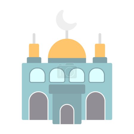 Ilustración de Icono de mezquita, ilustración vectorial diseño simple - Imagen libre de derechos
