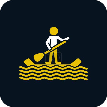 Téléchargez les illustrations : Paddle surf icône plate illustration design simple - en licence libre de droit