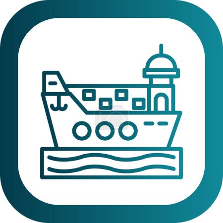Téléchargez les illustrations : Cargo icône du navire, illustration vectorielle - en licence libre de droit