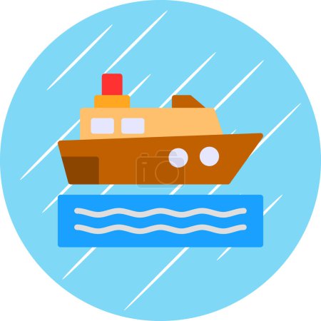 Téléchargez les illustrations : Conception d'illustration vectorielle simple de bateau de croisière - en licence libre de droit
