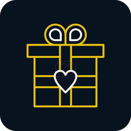 Illustration for Box gift present icon in flat style - Royalty Free Image