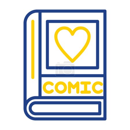 Ilustración de Libro de historietas con el corazón icono web ilustración simple - Imagen libre de derechos