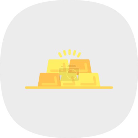 Téléchargez les illustrations : Icône de barres d'or, illustration vectorielle design simple - en licence libre de droit