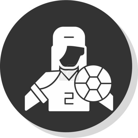 Illustration for Football player line icon, vector illustration - Royalty Free Image