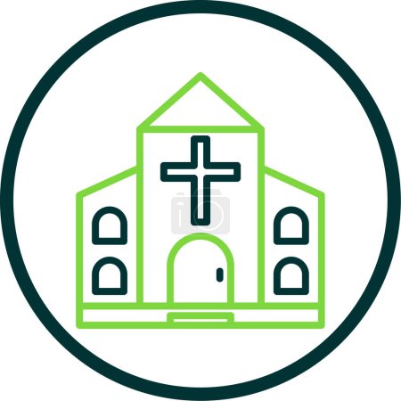 Ilustración de Church icon, vector illustration simple design - Imagen libre de derechos