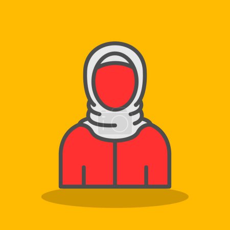 muslim woman with scarf icon, avatar, vector illustration design 