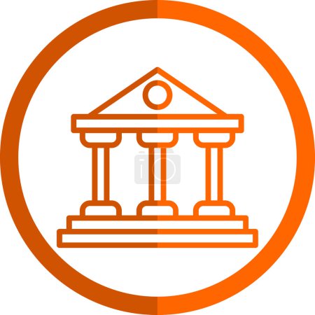 Téléchargez les illustrations : Bâtiment de la banque. icône web illustration simple - en licence libre de droit