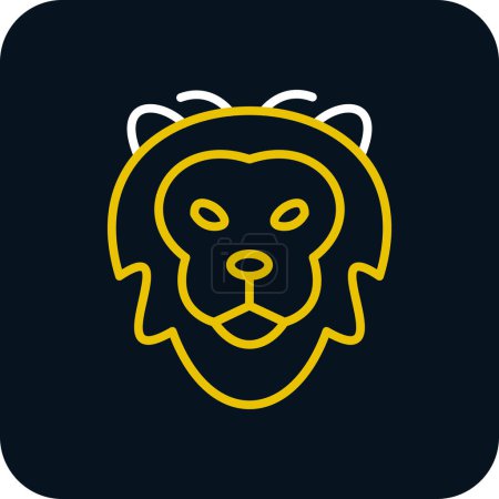 Téléchargez les illustrations : Icône tête de lion, illustration vectorielle design simple - en licence libre de droit