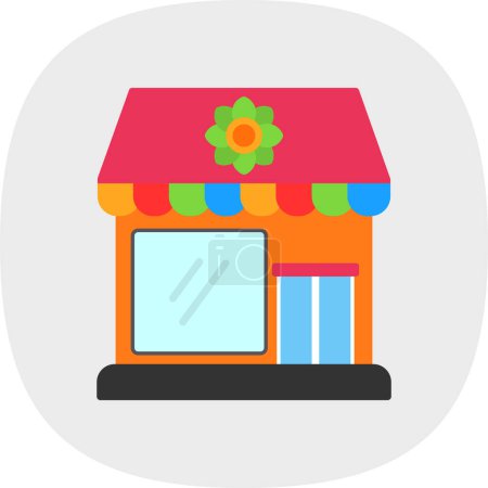 Illustration for Flower shop building icon, vector illustration design - Royalty Free Image