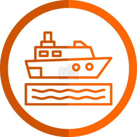 Téléchargez les illustrations : Illustration vectorielle de bateau de croisière arrière-plan simple - en licence libre de droit