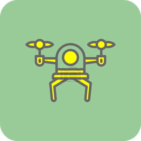 Téléchargez les illustrations : Icône de drone, illustration vectorielle conception simple - en licence libre de droit