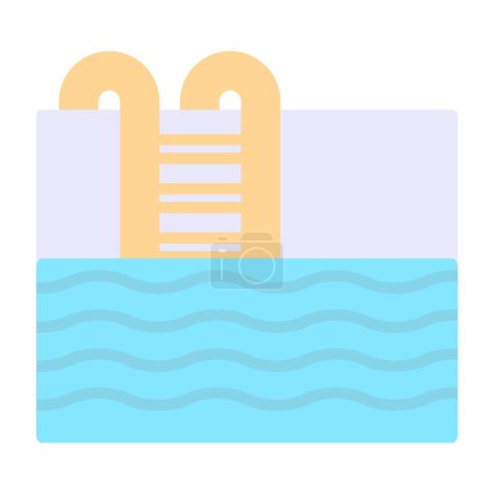Téléchargez les illustrations : Icône web piscine, illustration vectorielle - en licence libre de droit