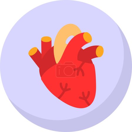 Ilustración de Icono del corazón humano, ilustración vectorial diseño simple - Imagen libre de derechos