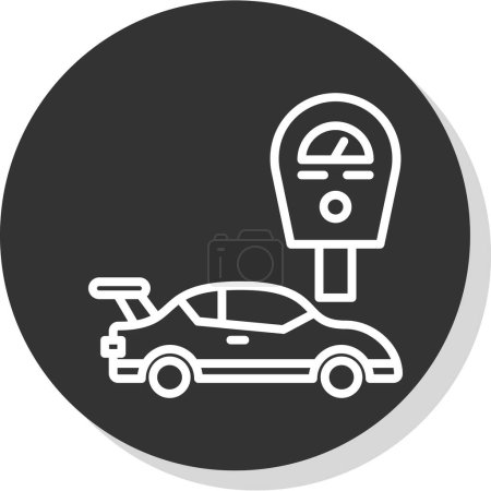 Illustration for Parking meter with car icon vector illustration - Royalty Free Image