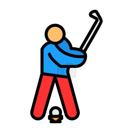 Ilustración de Icono del jugador de golf. ilustración vectorial - Imagen libre de derechos
