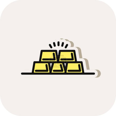 Illustration for Gold bars icon, vector illustration simple design - Royalty Free Image