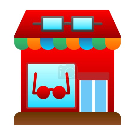 Ilustración de Icono de la tienda óptica, diseño de ilustración de vector simple - Imagen libre de derechos