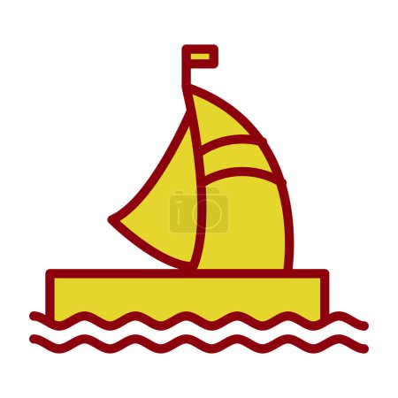 Illustration for Sailboat icon. outline illustration vector - Royalty Free Image