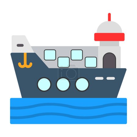 Ilustración de Icono de barco de carga, ilustración de vectores - Imagen libre de derechos