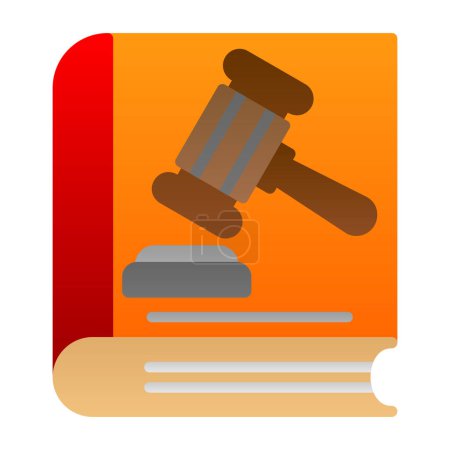 Téléchargez les illustrations : Icône de livre de loi, illustration vectorielle conception simple - en licence libre de droit